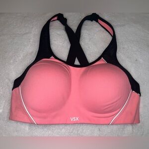 VSX Coral and Black Sports Bra
